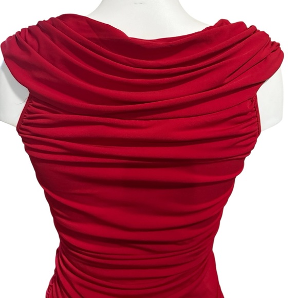 Bodycon Red Fitted Ruched Mini Dress, Ricki’s, Valentines, date night, size XS, - Picture 7 of 10